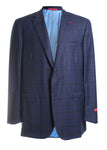 Isaia Two-Tone Plaid Sport Coat in Blue/Black